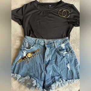 Rewash Light Blue Denim Shorts